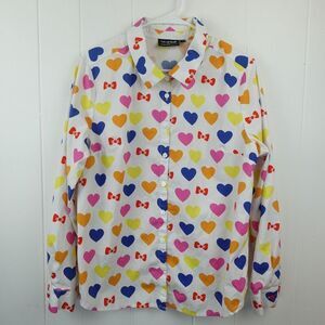 ModCloth for Hello Kitty Hearts and Bows Button Up Top X-Large